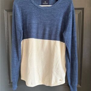 Scotch & Whiskey Couture Men’s Blue and White Crew Neck Sweater Size Small